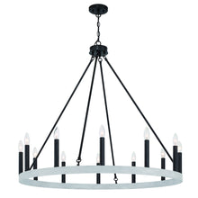 Load image into Gallery viewer, Candle Style Twelve Light Metal Dimmable Chandelier - Black / White
