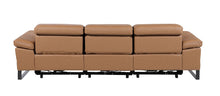 Load image into Gallery viewer, Top Grain Leather Reclining Metal USB Sofa (720337) - Chestnut
