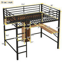 Load image into Gallery viewer, Full Size &amp; Loft Bed With L-Shaped Desk And Shelves - Black
