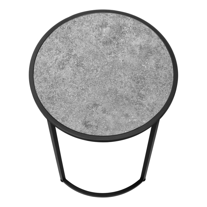 24" Round End Table - Black And Gray