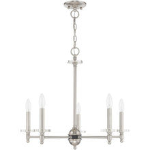 Load image into Gallery viewer, 22'' 5-Light Dimmable Chandelier With Shades - Nickel
