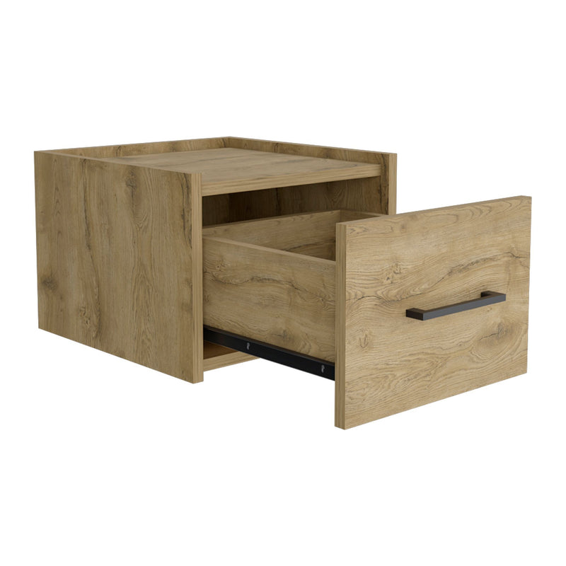 Wood One Drawer Floating Nightstand - Oak