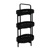 Load image into Gallery viewer, Modern 3 Tier Handwoven Side Table With Oval Organizer
