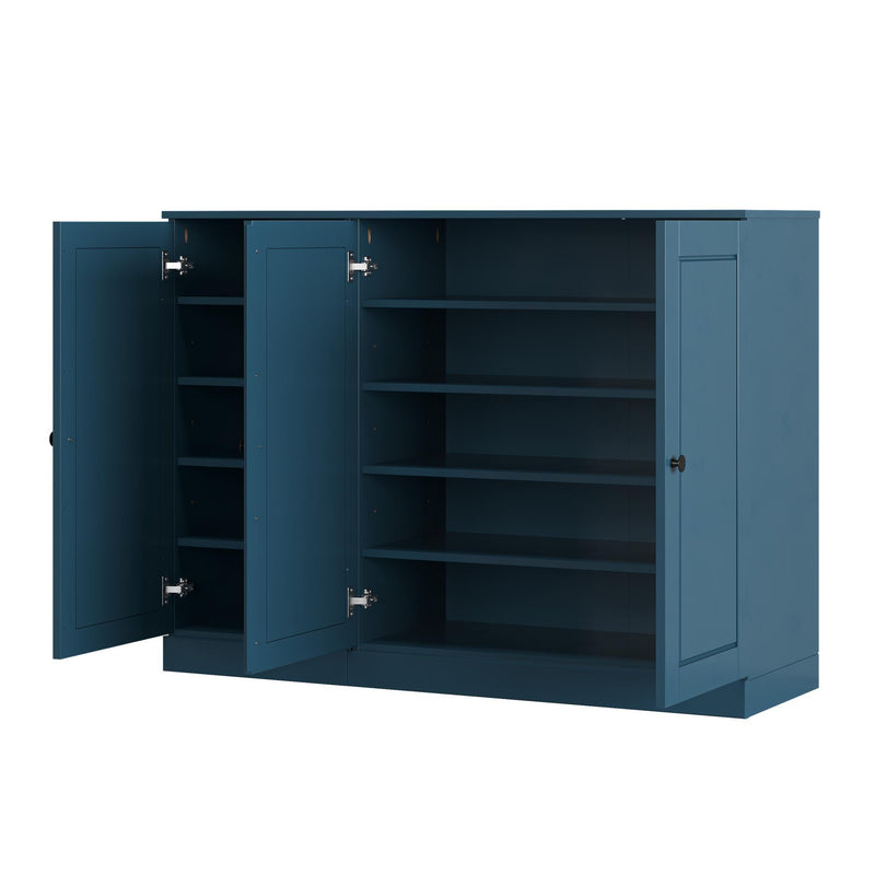 Solid Woodshoe Storage Cabinet (755965) - Teal Blue
