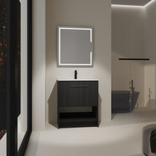 Load image into Gallery viewer, Modern Bathroom Vanity With Ceramic Sink, Freestanding Cabinet, Soft Closing Doors
