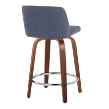 Load image into Gallery viewer, Toriano - Mid Century Modern Fixed Height Counter Stool With Swivel With Round Footrest (Set of 2)
