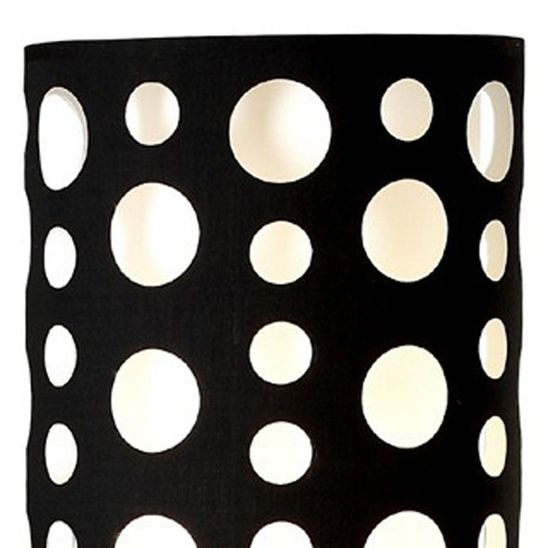Steel Novelty Floor Lamp With Drum Shade - Silver / Black And White