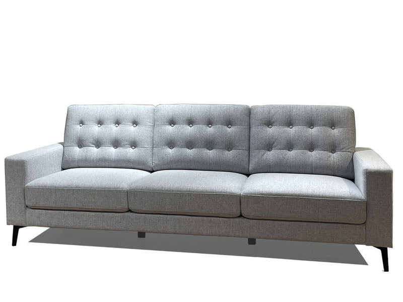 87" Fabric Sofa With Black Legs - Gray