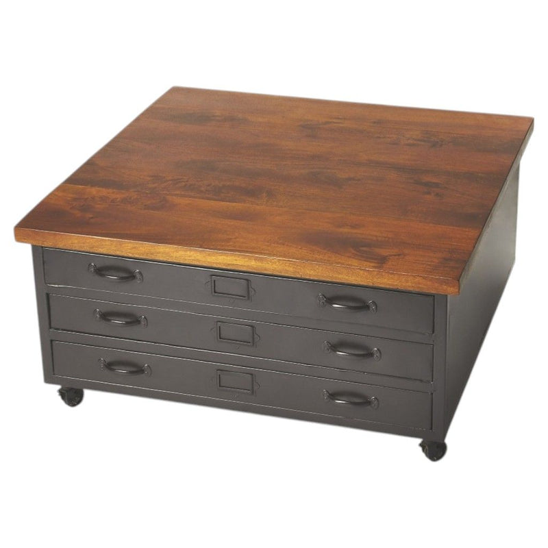 Industrial Chic Coffee Table - Gray and Brown