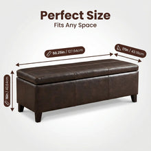 Load image into Gallery viewer, Rectangle Storage Ottoman Bench For Living Room - Brown
