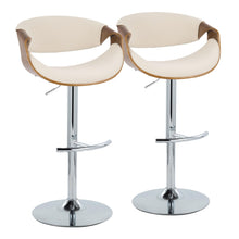 Load image into Gallery viewer, Curvo - Mid Century Modern Adjustable Barstool With Swivel With Rounded T Footrest (Set of 2)
