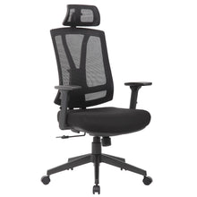 Load image into Gallery viewer, Office Chair With Adjustable Headrest &amp; Back, High Back Swivel Desk Chair - Black
