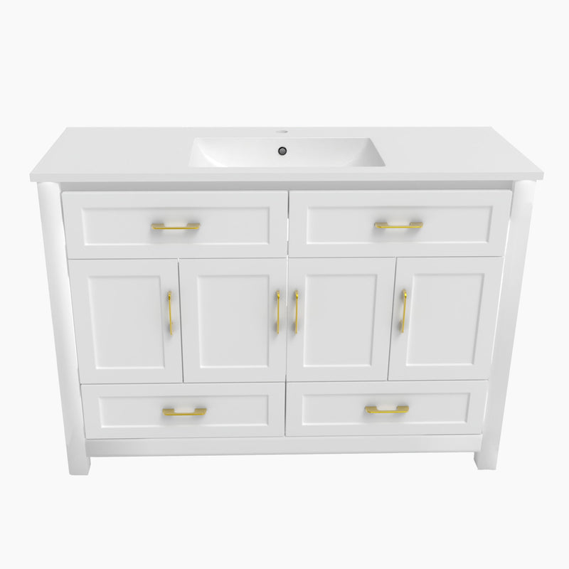 Bathroom Vanity With Sink Combo, 4 Soft Close Doors And 4 Drawers