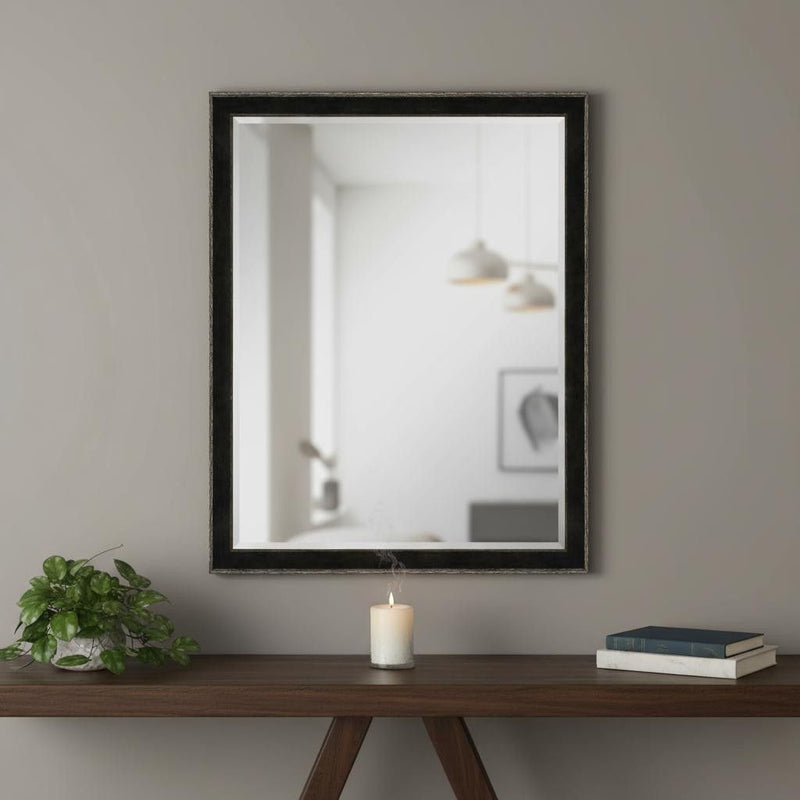 52" Wood Accent Mirror - Dark Brown