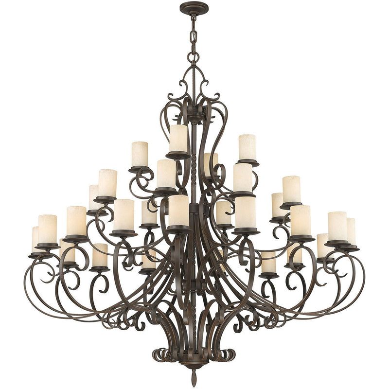 64" Multi Light Metal Dimmable Chandelier With Shades - Bronze
