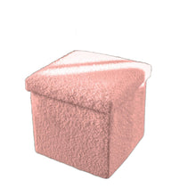 Load image into Gallery viewer, 12" Boucle Cube Storage Ottoman - Pink
