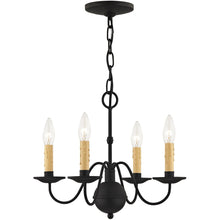 Load image into Gallery viewer, Four Light Metal Dimmable Chandelier With Shades - Black
