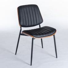 Load image into Gallery viewer, Dining Chairs (Set of 2) Mid-Century Modern Retro Chair With Walnut Bentwood Back Upholstered Seat Metal Legs Adjustable Foot For Kitchen Dining Room Chairs

