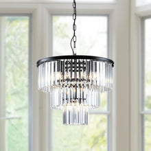 Load image into Gallery viewer, Seven Light Metal Chandelier With Shades - Black
