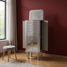 Load image into Gallery viewer, 18" Mirrored Writing Desk With Seven Drawers - Silver
