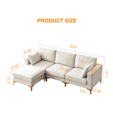 Load image into Gallery viewer, ADF Living Room Furniture Modern Leisure L Shape Couch Beige Fabric
