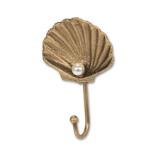 Load image into Gallery viewer, 4" Cast Iron Seashell Wall Hook - Gold
