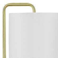 Load image into Gallery viewer, Marble Round Arched Table Lamp With Ivory Drum Shade - Gold And White
