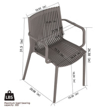 Load image into Gallery viewer, 4 Modern Stackable Plastic Armchair Matched With Round Table
