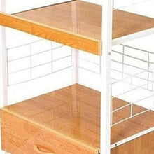 Load image into Gallery viewer, 26" Rolling Kitchen Cart With Storage - White / Natural

