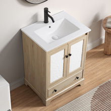 Load image into Gallery viewer, Bathroom Vanity With Basin 1 Drawer, Particle Board Construction, Free Standing Storage - Brown
