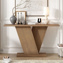 Load image into Gallery viewer, Console Table With V Shape Base, Sculptural Entryway Accent

