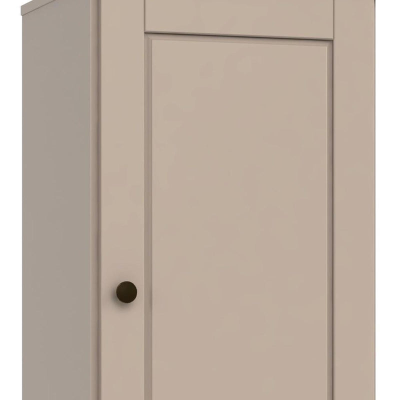 Solid Wood Adjustable Three Tier Library Bookcase With One Door (751369) - Beige