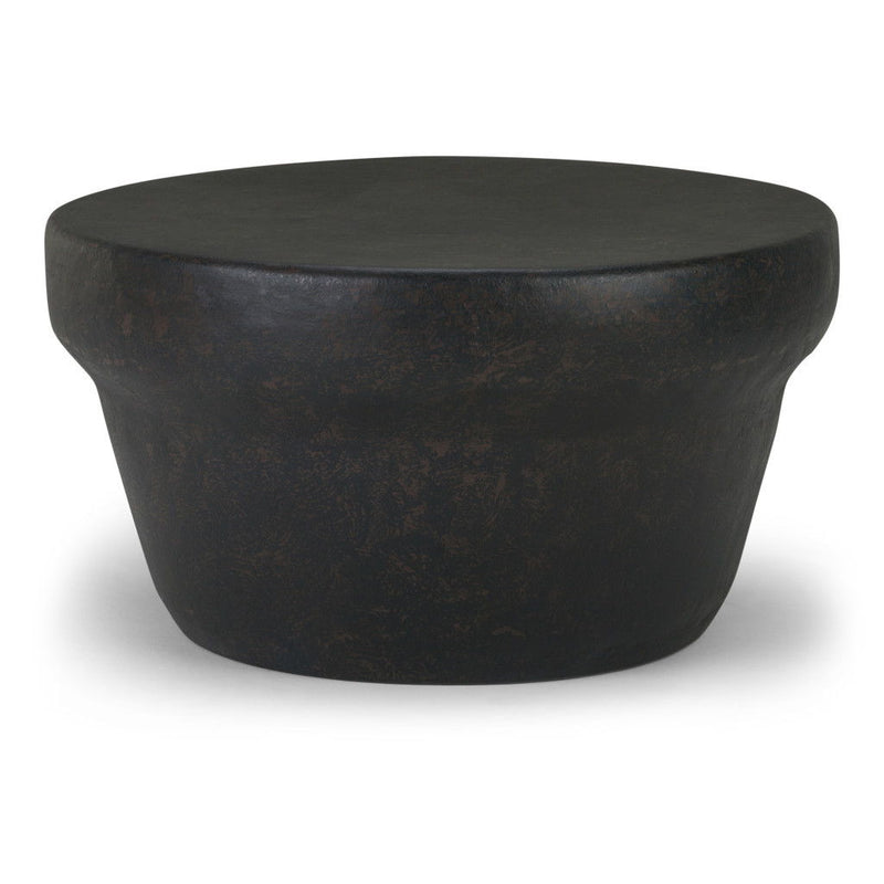 18" Metal Round Drum End Table - Bronze
