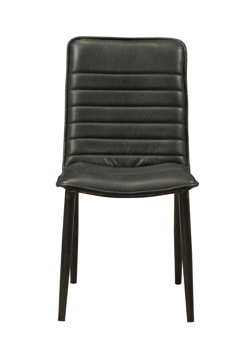 Faux Leather Upholstered Dining Room Side Chair (Set of 2) - Black