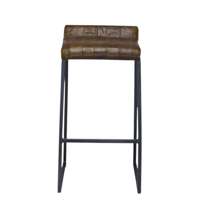 27" Iron Backless Counter Height Bar Chair - Brown / Black