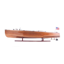 Load image into Gallery viewer, Hand Painted c1928 Chris Craft Triple Cockpit Large Model Boat - Brown

