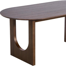 Load image into Gallery viewer, 79" Solid Wood Mirrored Double Pedestal Base Oval Dining Room Table - Walnut
