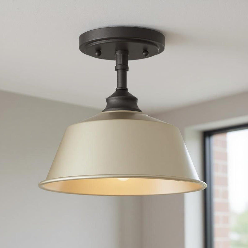 Kitchen Island Metal Dimmable Flush Chandelier With Shades - Gray