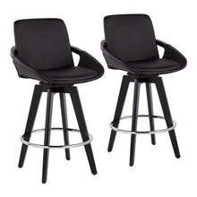 Load image into Gallery viewer, Cosmo - Contemporary Fixed Height Counter Stool With Swivel And Round Footrest (Set of 2)
