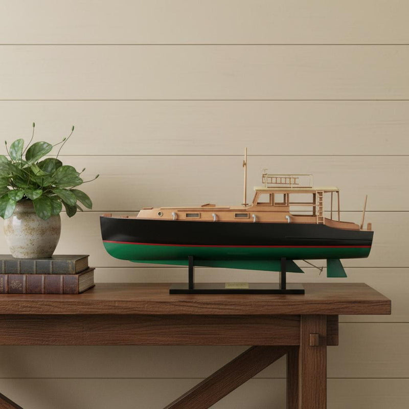 Hand Painted Model Boat (624221) - Light Brown / Black