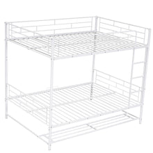 Load image into Gallery viewer, Full Over Full Metal Bunk Bed with Shelf and Guardrails, White
