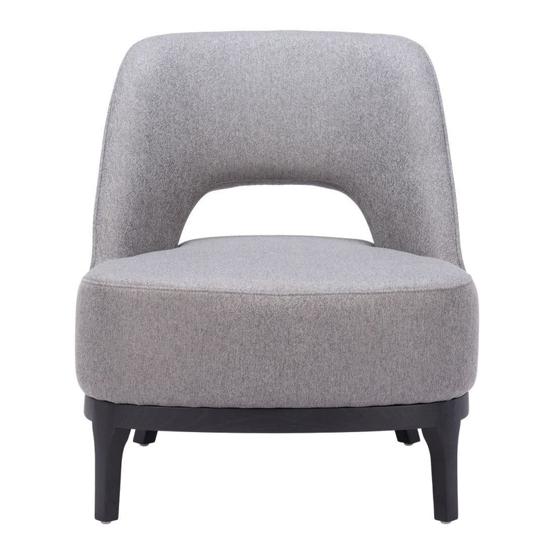 26" Fabric Lounge Chair - Gray And Black