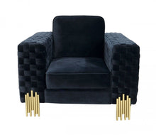 Load image into Gallery viewer, Velvet Solid Color Arm Chair - Black / Gold
