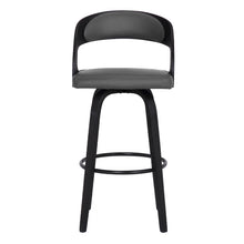 Load image into Gallery viewer, 37" Faux Leather Swivel Low Back Counter Height Bar Chair - Gray / Black
