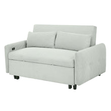 Load image into Gallery viewer, Pull-Out 2 Seat Modern Sleeper Sofa With 2 Throw Pillows And USB Ports
