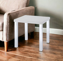 Load image into Gallery viewer, High Gloss Square End Table - Chrome And White
