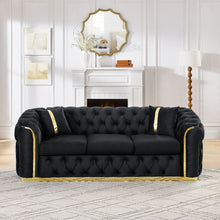 Load image into Gallery viewer, Button Tufted Couch With 2 Pillows, 3 Seater Luxury Chesterfield Sofa
