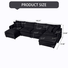 Load image into Gallery viewer, Modern Comfy Deep Seat Modular Sectional Sofa Cloud Couch With Ottoman
