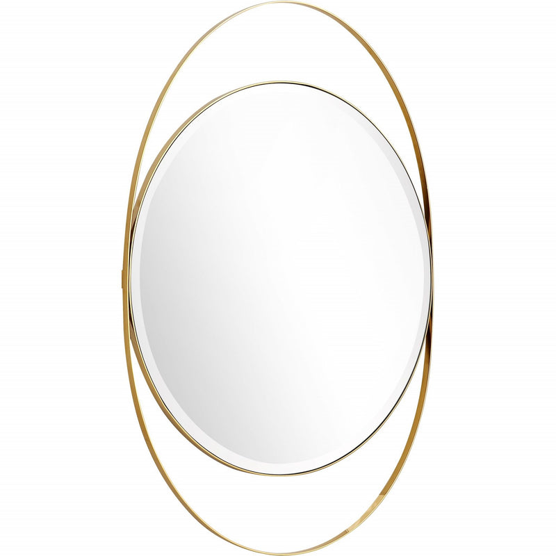 39" Oval Metal Framed Accent Mirror - Gold