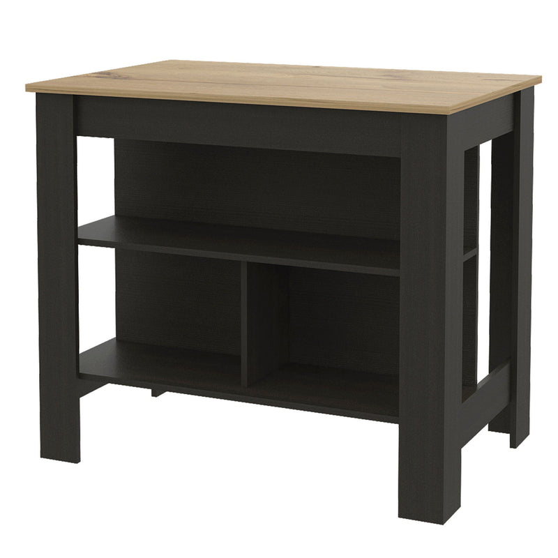 41" Kitchen Island With Storage - Black